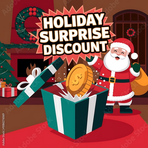 Santa Claus Holiday Surprise Discount Gift Coin photo