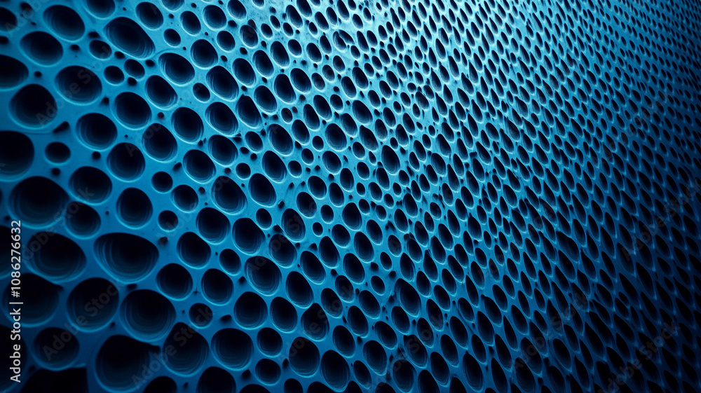 Detailed close-up of textured surface with circular patterns in vibrant blue hues during daylight Detailed close-up of textured surface with circular patterns in vibrant blue hues during daylight