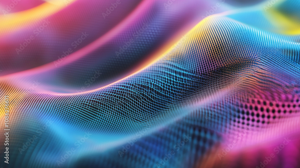 Colorful abstract waves creating a dynamic visual pattern in a vibrant gradient design Colorful abstract waves creating a dynamic visual pattern in a vibrant gradient design