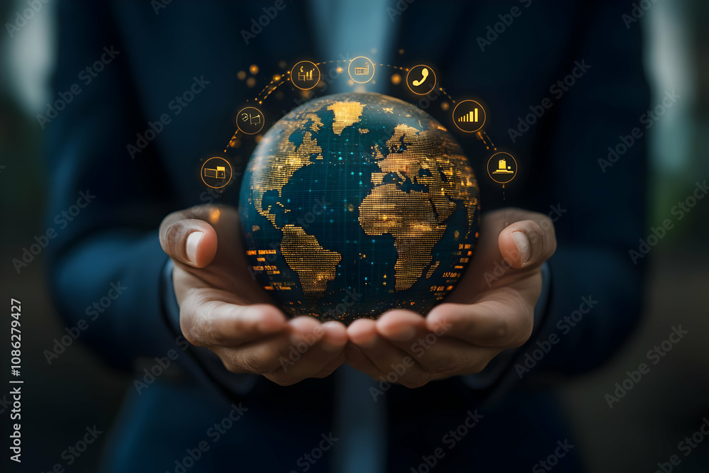 Illustration - Global Communication Network Business Technology Illustration - Global Communication Network Business Technology