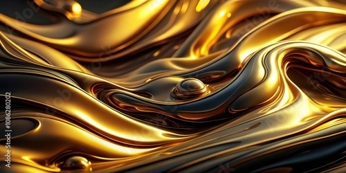 Abstract liquid background of gold and black paint, vertical texture , fluid, art, design, vibrant, metallic, luxurious