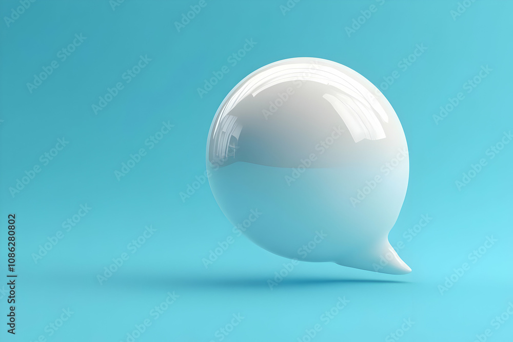 3D Speech Bubble on Blue Background Illustration 3D Speech Bubble on Blue Background Illustration