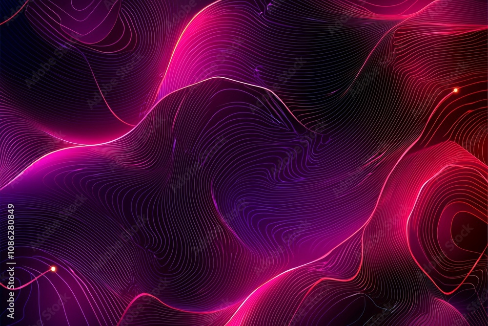 Fototapeta premium Vibrant Waves of Light: A Journey Through Abstract Digital Art