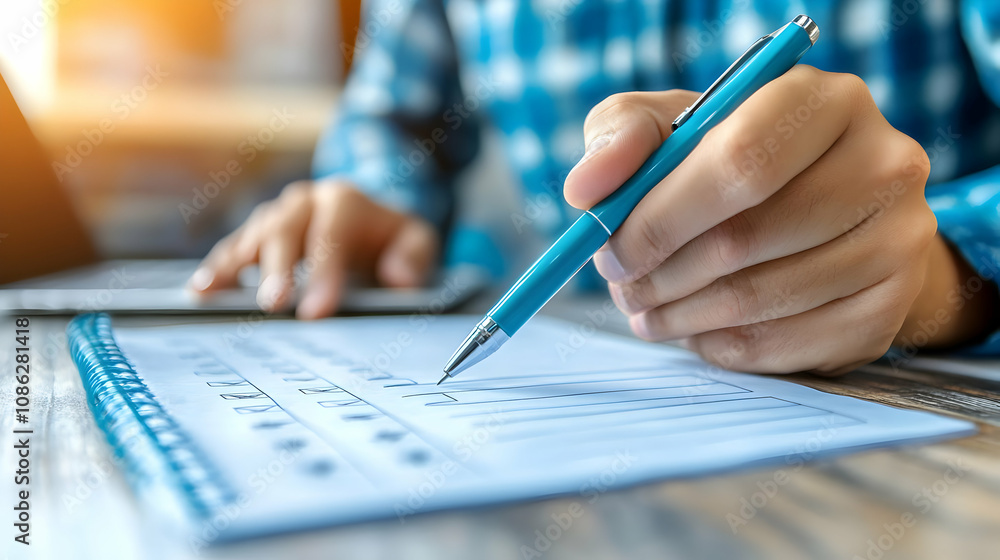 Photo Hand Writing on Notebook Checklist Photo Hand Writing on Notebook Checklist