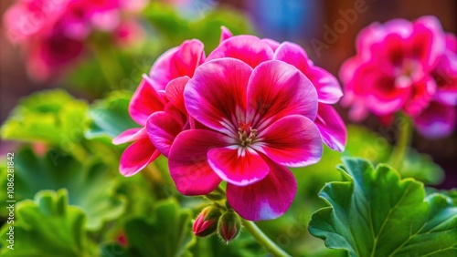 Vibrant geranium flower in bloom from Egypt, botanical, floral, colorful, petal, nature, garden, exotic, vibrant, bloom