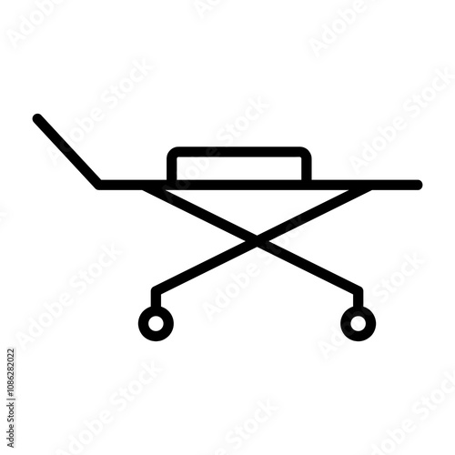 Medical stretcher vector icon, vector flat black simple linear illustration for web and app..eps