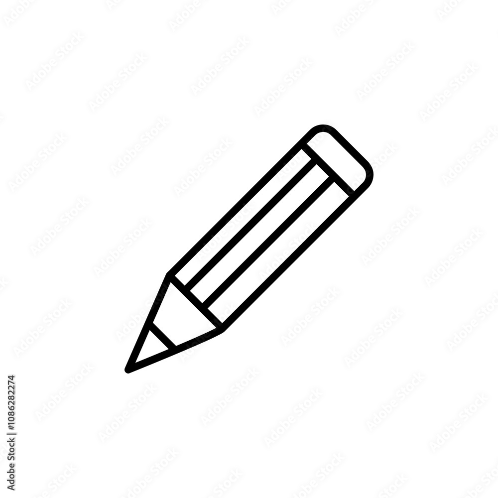 Pencil line icon, Crayon symbol, logo trendy style illustration for web and app..eps Pencil line icon, Crayon symbol, logo trendy style illustration for web and app..eps