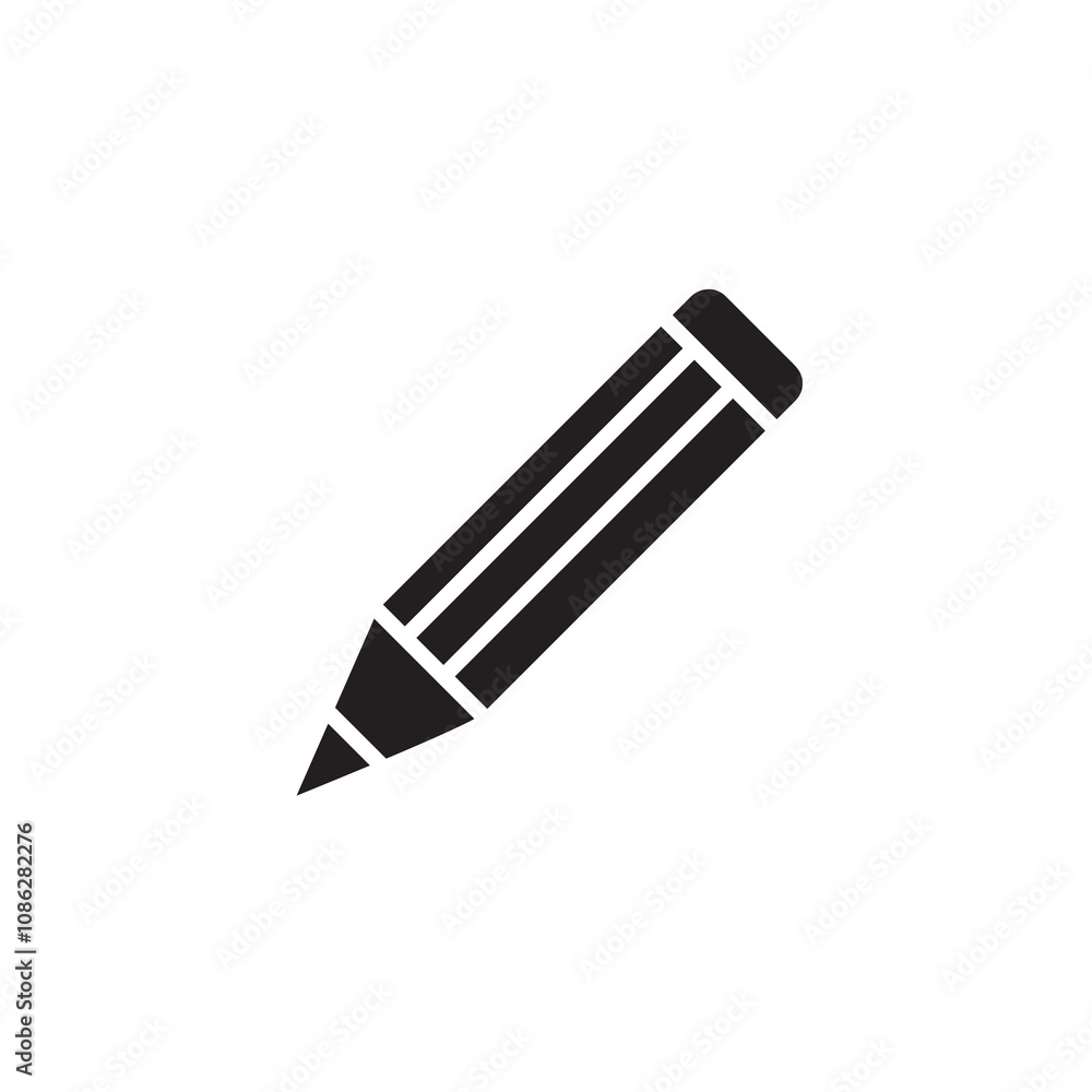 Pencil vector icon, vector flat black simple illustration for web and app..eps Pencil vector icon, vector flat black simple illustration for web and app..eps