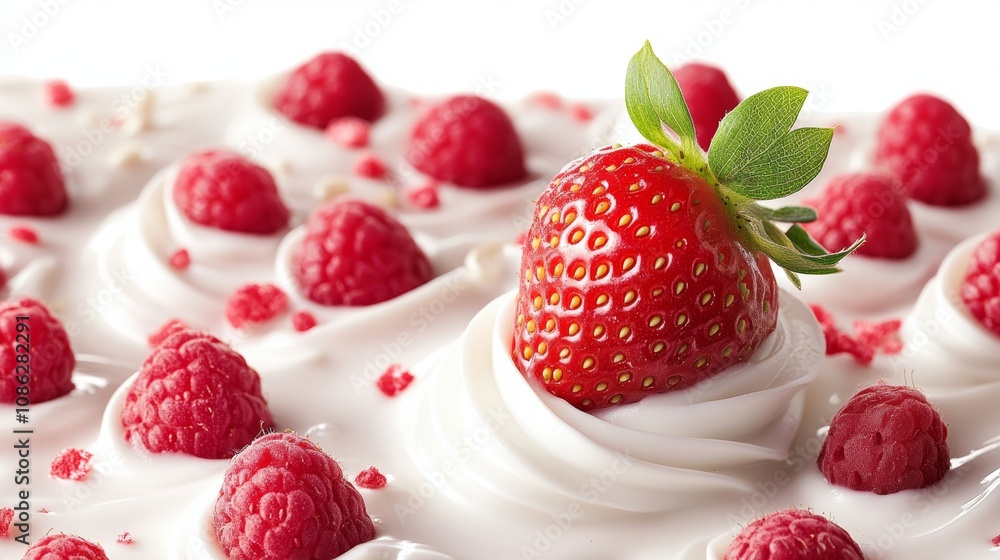 A decadent araffe topped with fluffy whipped cream and vibrant raspberries, creating a delightful dessert that entices with its rich textures and colors. A decadent araffe topped with fluffy whipped cream and vibrant raspberries, creating a delightful dessert that entices with its rich textures and colors.