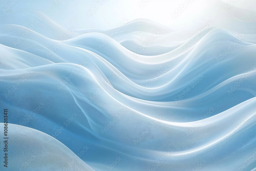 Obraz premium Gentle Waves of Light: A Tranquil Aesthetic in Soft Blue Tones