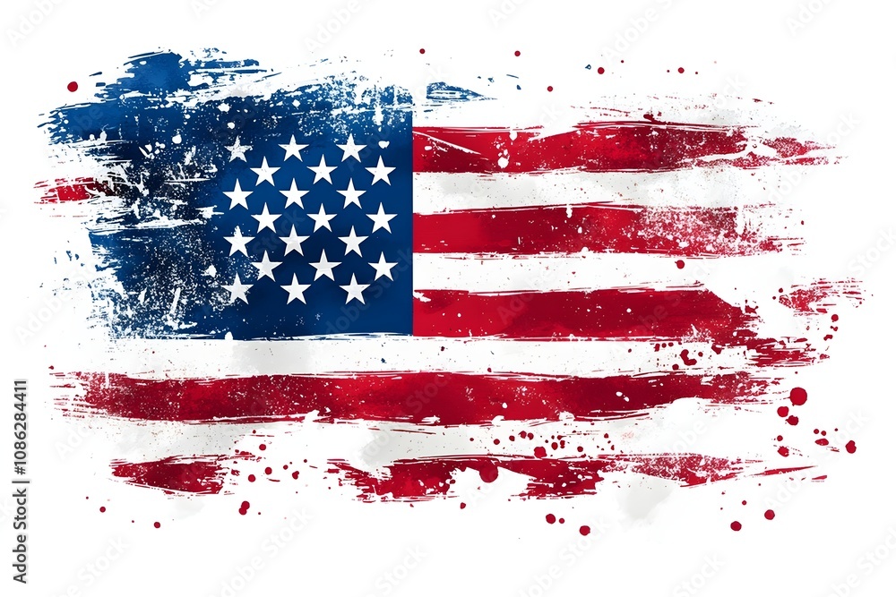 july, freedom, red, flag, patriotism, illustration, day, blue, design, background, event, poster, vector, anniversary, star, holiday, symbol, america, american, fourth, independence, national, sign, f