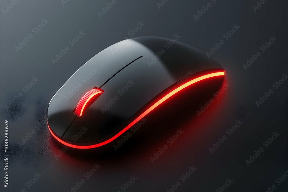 3D Render Gaming Mouse Red Lights Illustration 3D Render Gaming Mouse Red Lights Illustration