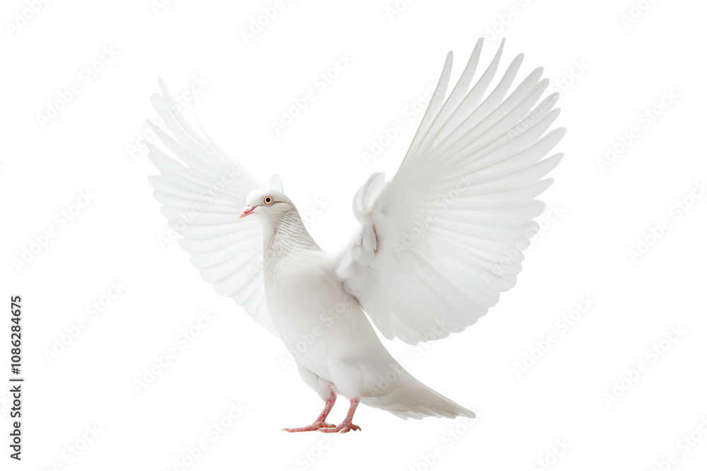 Fototapeta premium standing dove isolated on white, png