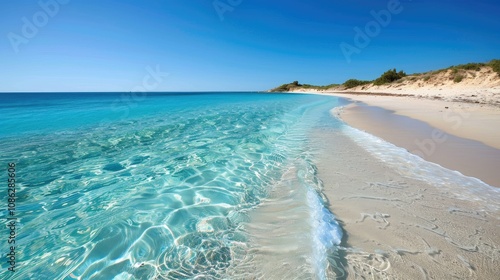 Fototapeta Naklejka Na Ścianę i Meble -  Pristine beach with crystal-clear turquoise waters