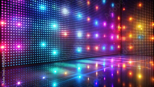 Wallpaper Mural Abstract background of a disco wall illuminated by flashing lights, disco, wall, abstract, background, lights, flashing, colorful Torontodigital.ca