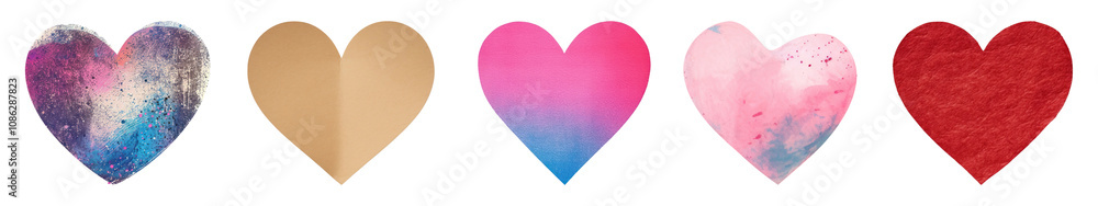 Heart shaped symbol png cut out element set Heart shaped symbol png cut out element set