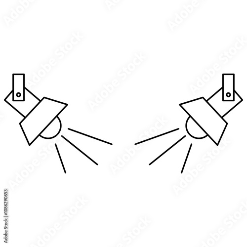 Searchlight outline icon. vector Spotlight simple linear illustration for web and app..eps