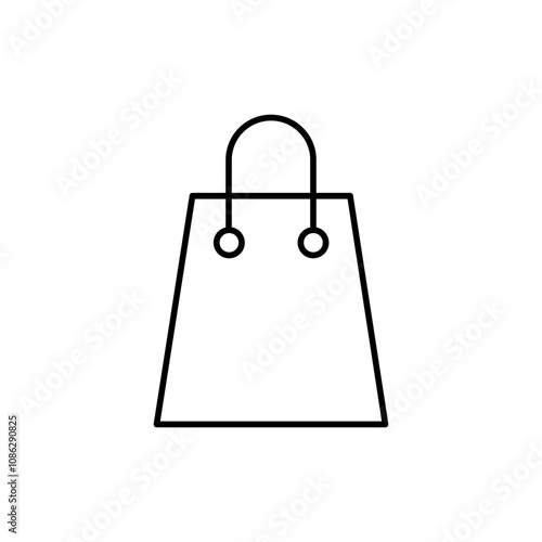 Shopping bag outline icon. vector Paper bag simple linear illustration for web and app..eps