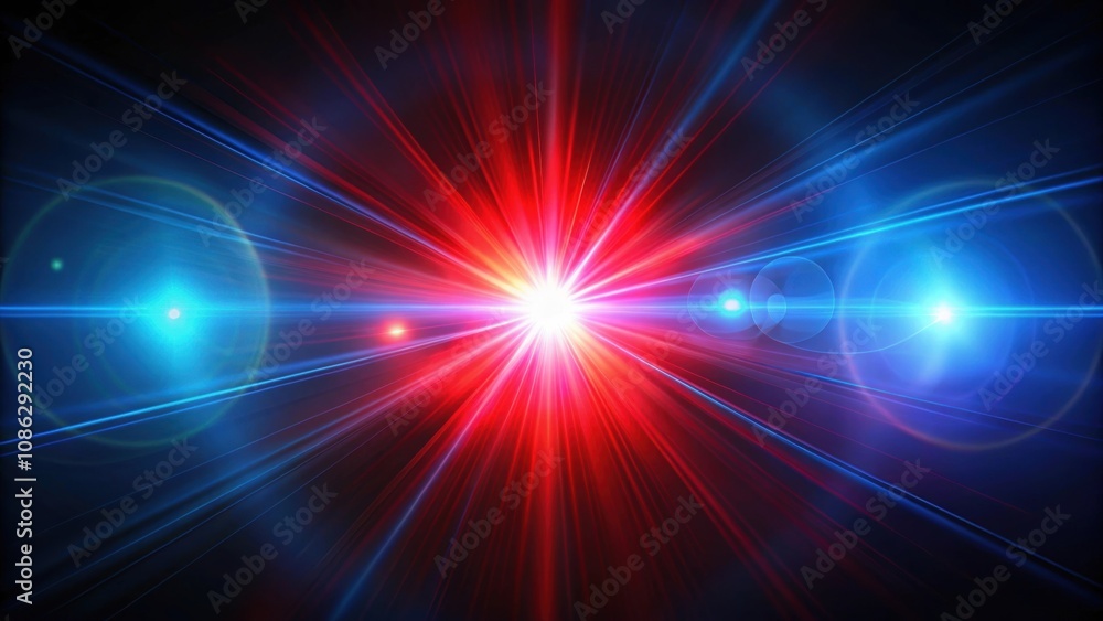 Real red and blue optical lens flare on black background, red, blue, optical, lens flare, light, glowing, abstract, vibrant Real red and blue optical lens flare on black background, red, blue, optical, lens flare, light, glowing, abstract, vibrant