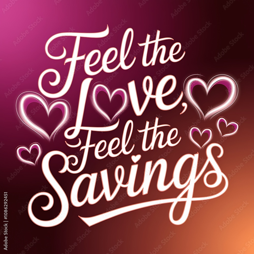 Feel the Love Feel the Savings Valentines Day Design Feel the Love Feel the Savings Valentines Day Design