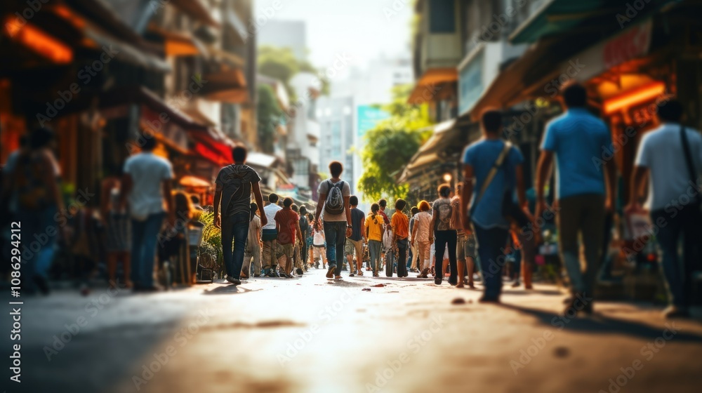 Blurred background of a bustling street scene Blurred background of a bustling street scene