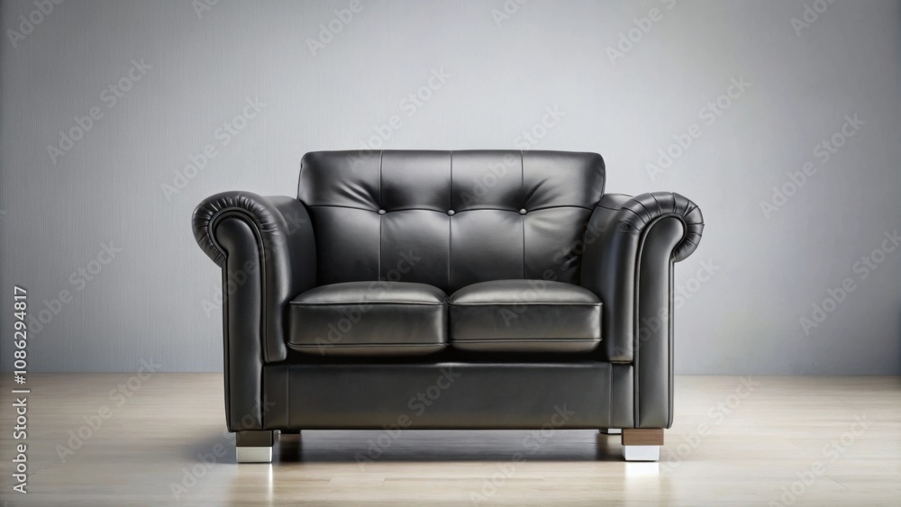 Black leather sofa chair on background, leather, sofa, chair, furniture, interior, design, modern, luxurious, comfortable Black leather sofa chair on background, leather, sofa, chair, furniture, interior, design, modern, luxurious, comfortable