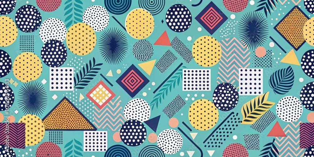 Naklejka premium Modern trendy creative memphis and biological patterns , modern, trendy, creative, memphis, biological, abstract, geometric