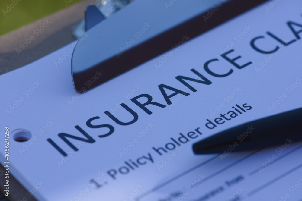 Naklejka premium Insurance claim form