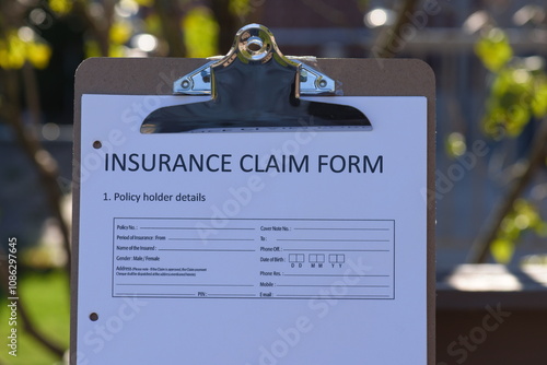 Insurance claim form photo