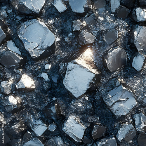 Wallpaper Mural 3D Abstract Background Metallic Rocks Texture Illustration Torontodigital.ca