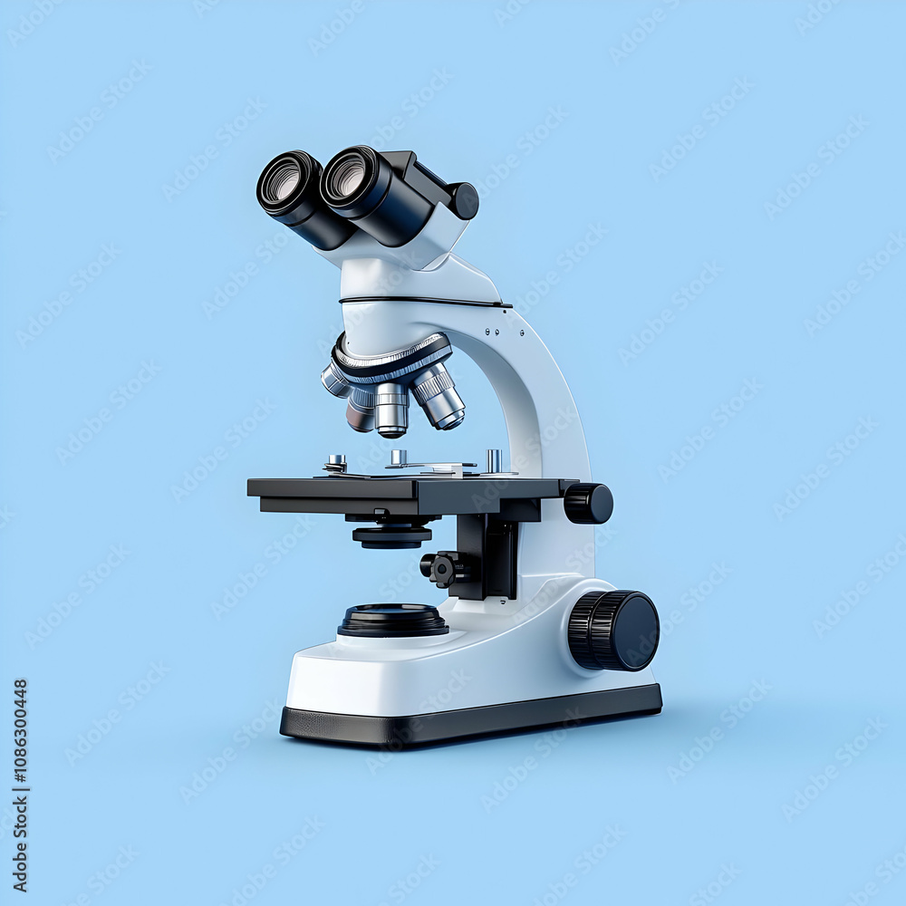 3D Microscope Science Research Laboratory Illustration 3D Microscope Science Research Laboratory Illustration