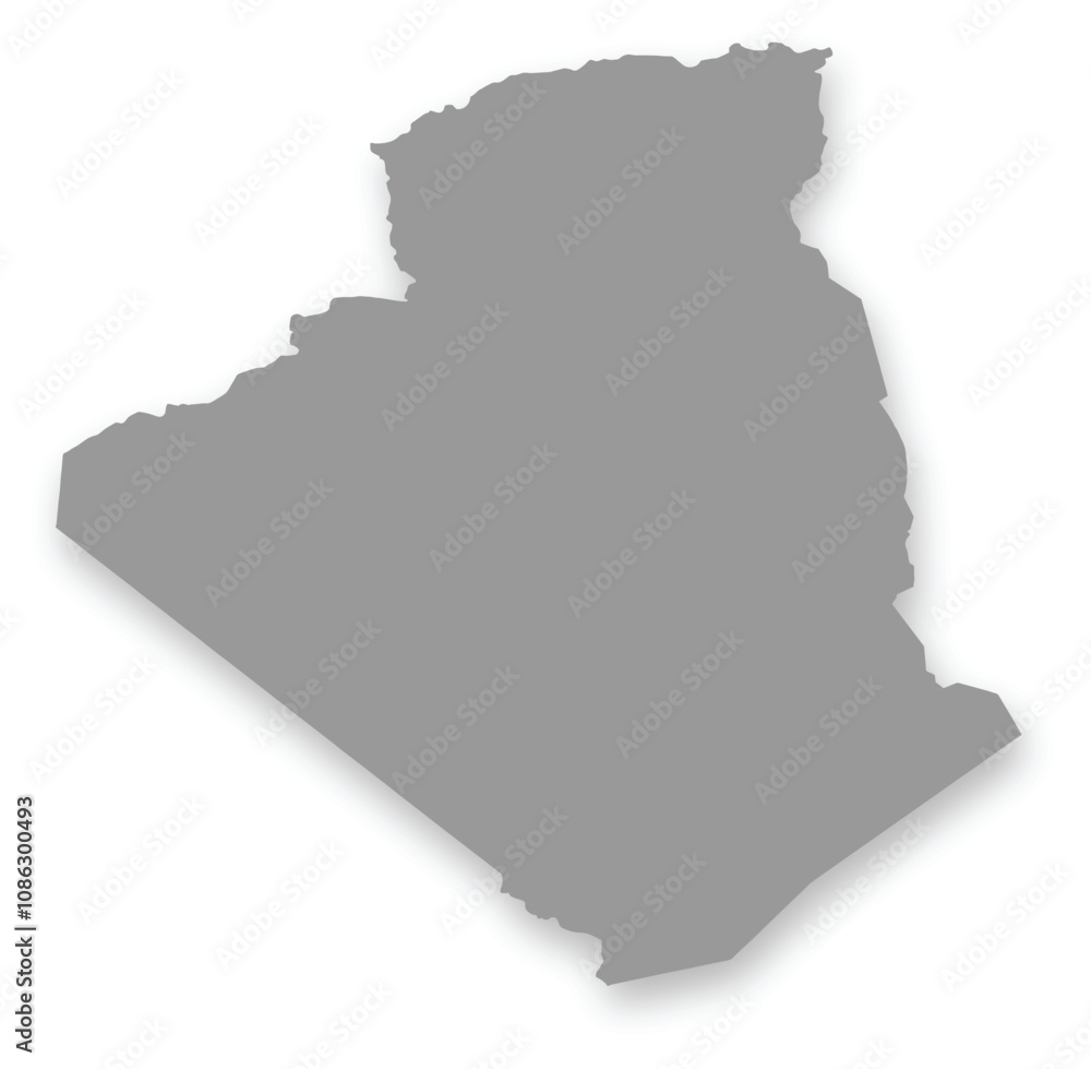 Grey Map Of Algeria Map Grey Map Of Algeria Map
