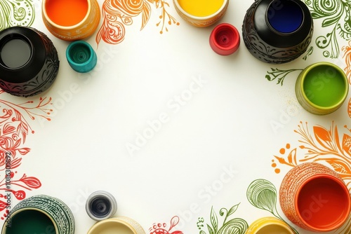 Colorful Rangoli Designs with Natural Lighting photo