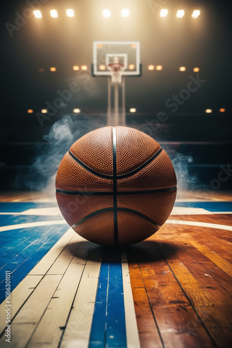 AI generative. Illustration of court basket ball, no body, no text. 10 photo