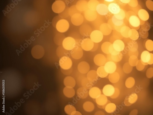 Ethereal background with abstract defocused gold glitter lights and bokeh effect, opaque, misty