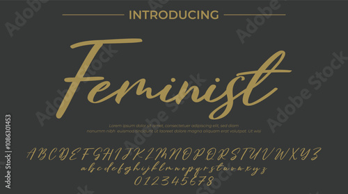 Feminist Font Stylish brush painted an uppercase vector letters, alphabet, typeface