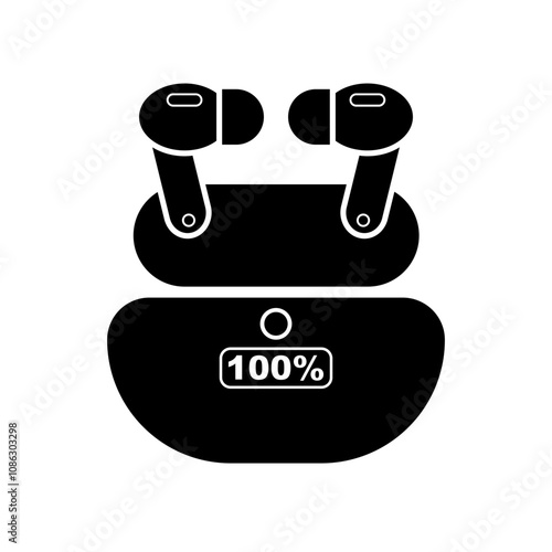 Vector illustration of True Wireless Stereo (TWS), an audio device that pairs with the ears without wires. Isolated with an empty background, editable and color can be changed.