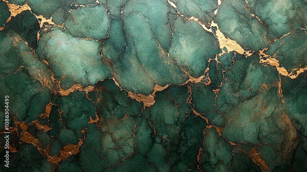 Abstract texture featuring green hues and golden veins, ideal for backgrounds or design. Abstract texture featuring green hues and golden veins, ideal for backgrounds or design.