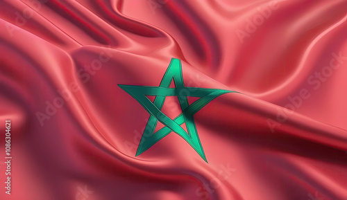 moroccan flag for national Day or Independence Day of morocco