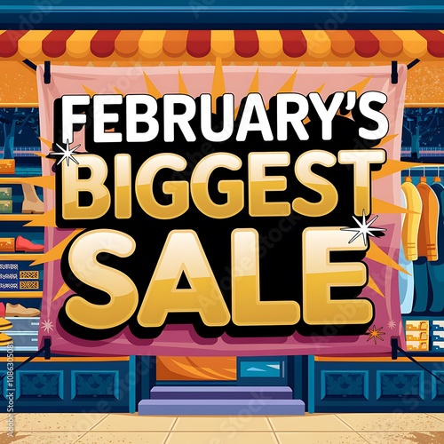 Februarys Biggest Sale Sign Outside A Store