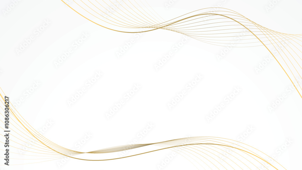 © Fuadi Alhusini - abstract white background luxury golden line wallpaper