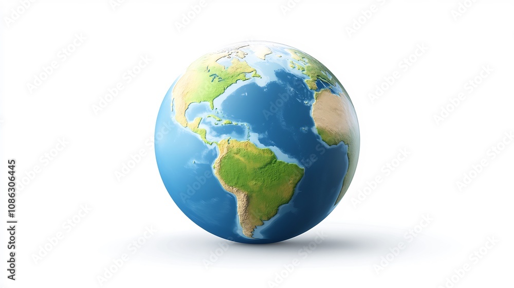 3D Render of Earth Globe with Focused on South America 3D Render of Earth Globe with Focused on South America