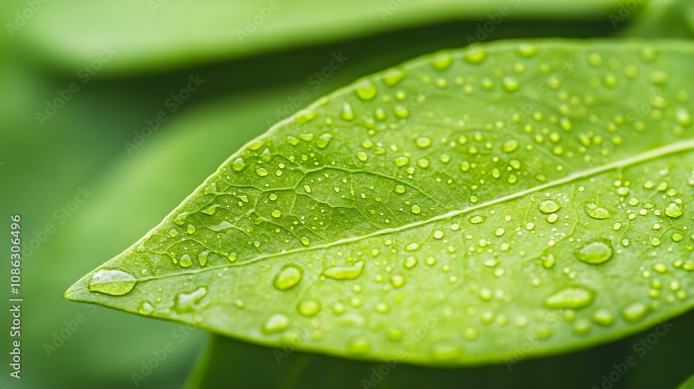 Dew Drops On Green Leaf Dew Drops On Green Leaf