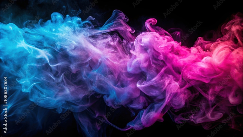 Vivid pink and blue abstract smoke on black background, abstract, vibrant, colorful, smoke, swirls, pattern Vivid pink and blue abstract smoke on black background, abstract, vibrant, colorful, smoke, swirls, pattern