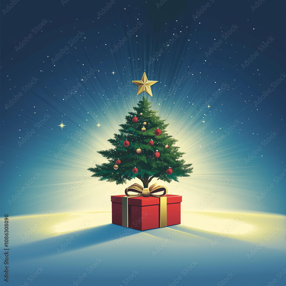 Obraz premium christmas tree with gifts