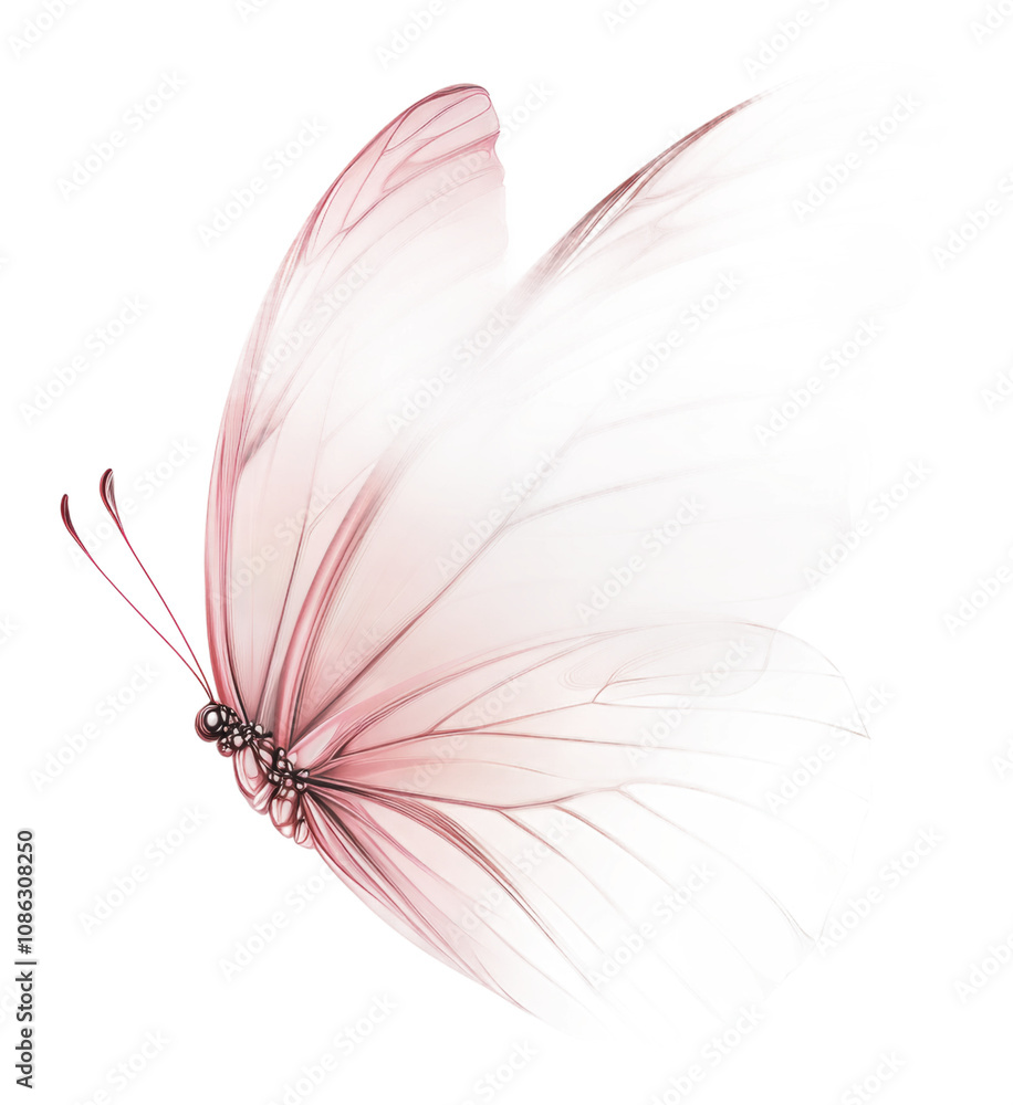 Naklejka premium PNG Graceful pink butterfly in the breeze