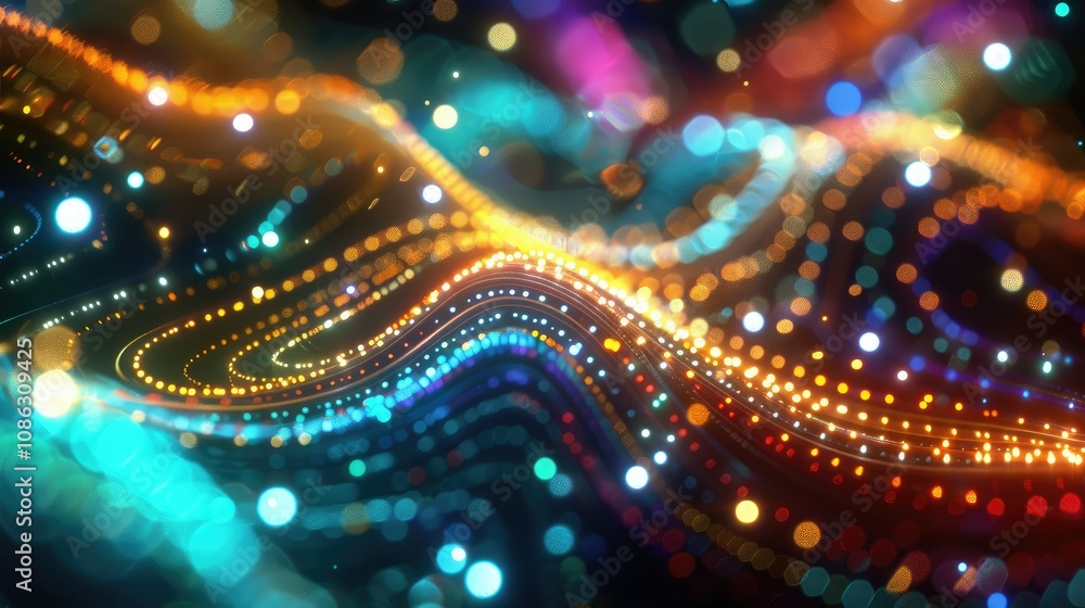 Abstract energy flow with colorful light effects Abstract energy flow with colorful light effects
