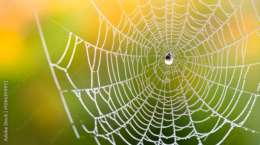 Naklejka premium Dewy Spider Web