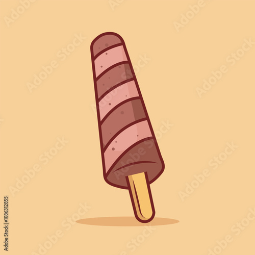 vector illustration of chocolate ice cream