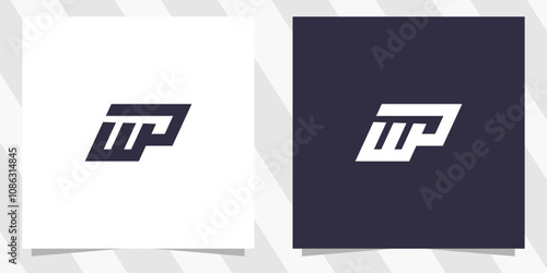 letter wp pw logo design
